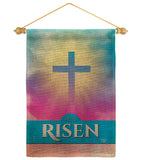 He Is Risen - Faith Religious Inspirational Vertical Impressions Decorative Flags HG190076 Made In USA