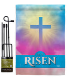 He Is Risen - Faith Religious Inspirational Vertical Impressions Decorative Flags HG190076 Made In USA