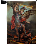 St. Michael Vanquishing Satan - Faith Religious Inspirational Vertical Impressions Decorative Flags HG190080 Made In USA