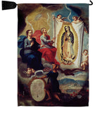 The Eternal Father Painting the Virgin of Guadalupe - Faith Religious Inspirational Vertical Impressions Decorative Flags HG190081 Made In USA