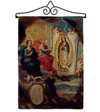 The Eternal Father Painting the Virgin of Guadalupe - Faith Religious Inspirational Vertical Impressions Decorative Flags HG190081 Made In USA