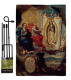 The Eternal Father Painting the Virgin of Guadalupe - Faith Religious Inspirational Vertical Impressions Decorative Flags HG190081 Made In USA