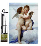 The First Kiss - Faith Religious Inspirational Vertical Impressions Decorative Flags HG190082 Made In USA