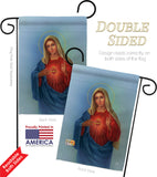 Sacred Heart Mary - Faith & Religious Inspirational Vertical Impressions Decorative Flags HG103051 Made In USA