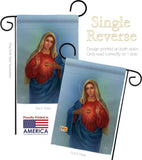 Sacred Heart Mary - Faith & Religious Inspirational Vertical Impressions Decorative Flags HG103051 Made In USA