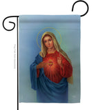 Sacred Heart Mary - Faith & Religious Inspirational Vertical Impressions Decorative Flags HG103051 Made In USA