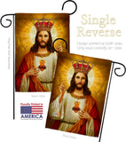 Sacred Heart Jesus With Crown - Faith & Religious Inspirational Vertical Impressions Decorative Flags HG103094 Made In USA