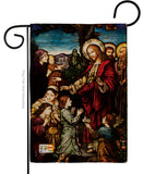 Jesus Blessing the Children - Faith & Religious Inspirational Vertical Impressions Decorative Flags HG192080 Made In USA