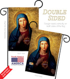 Sacred Heart of Mary - Faith & Religious Inspirational Vertical Impressions Decorative Flags HG192084 Made In USA