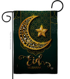 Bright Eid Mubarak - Faith & Religious Inspirational Vertical Impressions Decorative Flags HG192403 Made In USA