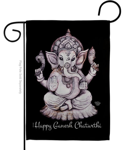 Ganesh Chaturthi - Faith & Religious Inspirational Vertical Impressions Decorative Flags HG192454 Made In USA