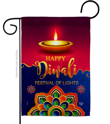 Deepawali Greeting - Faith & Religious Inspirational Vertical Impressions Decorative Flags HG192486 Made In USA