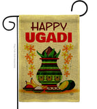 Happy Ugadi - Faith & Religious Inspirational Vertical Impressions Decorative Flags HG192503 Made In USA