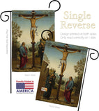 The Crucifixion with the Virgin - Faith & Religious Inspirational Vertical Impressions Decorative Flags HG192558 Made In USA