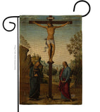 The Crucifixion with the Virgin - Faith & Religious Inspirational Vertical Impressions Decorative Flags HG192558 Made In USA