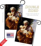 St. Joseph And Christ Child - Faith & Religious Inspirational Vertical Impressions Decorative Flags HG192595 Made In USA