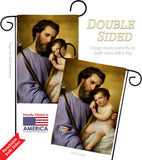 St. Joseph And Infant Jesus - Faith & Religious Inspirational Vertical Impressions Decorative Flags HG192597 Made In USA