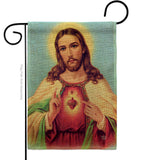 Sacred Heart Jesus - Faith & Religious Inspirational Vertical Impressions Decorative Flags HG192617 Made In USA