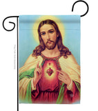 Sacred Heart Jesus - Faith & Religious Inspirational Vertical Impressions Decorative Flags HG192617 Made In USA