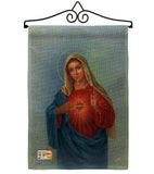 Sacred Heart Mary - Faith & Religious Inspirational Vertical Impressions Decorative Flags HG103051 Made In USA