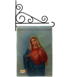 Sacred Heart Mary - Faith & Religious Inspirational Vertical Impressions Decorative Flags HG103051 Made In USA