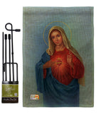 Sacred Heart Mary - Faith & Religious Inspirational Vertical Impressions Decorative Flags HG103051 Made In USA