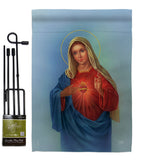 Sacred Heart Mary - Faith & Religious Inspirational Vertical Impressions Decorative Flags HG103051 Made In USA