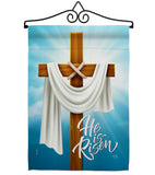 He is Risen - Faith & Religious Inspirational Vertical Impressions Decorative Flags HG103079 Made In USA