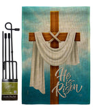 He is Risen - Faith & Religious Inspirational Vertical Impressions Decorative Flags HG103079 Made In USA