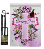 Floral Amazing Grace - Faith & Religious Inspirational Vertical Impressions Decorative Flags HG103089 Made In USA