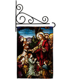 Jesus Blessing the Children - Faith & Religious Inspirational Vertical Impressions Decorative Flags HG192080 Made In USA