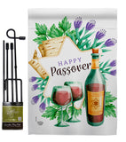 Happy Passover - Faith & Religious Inspirational Vertical Impressions Decorative Flags HG192242 Made In USA