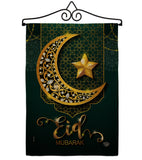 Bright Eid Mubarak - Faith & Religious Inspirational Vertical Impressions Decorative Flags HG192403 Made In USA