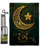 Bright Eid Mubarak - Faith & Religious Inspirational Vertical Impressions Decorative Flags HG192403 Made In USA