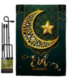 Bright Eid Mubarak - Faith & Religious Inspirational Vertical Impressions Decorative Flags HG192403 Made In USA