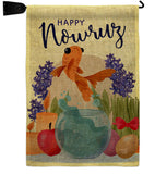 Happy Nowruz - Faith & Religious Inspirational Vertical Impressions Decorative Flags HG192442 Made In USA