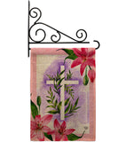 Lilies Cross - Faith & Religious Inspirational Vertical Impressions Decorative Flags HG192448 Made In USA