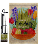 Happy Nowruz Holiday - Faith & Religious Inspirational Vertical Impressions Decorative Flags HG192463 Made In USA