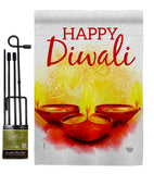 Diwali Greeting - Faith & Religious Inspirational Vertical Impressions Decorative Flags HG192475 Made In USA