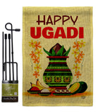 Happy Ugadi - Faith & Religious Inspirational Vertical Impressions Decorative Flags HG192503 Made In USA