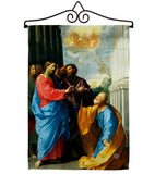 Christ Giving the Keys - Faith & Religious Inspirational Vertical Impressions Decorative Flags HG192549 Made In USA