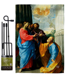 Christ Giving the Keys - Faith & Religious Inspirational Vertical Impressions Decorative Flags HG192549 Made In USA