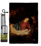 Adoration of the Shepherds - Faith & Religious Inspirational Vertical Impressions Decorative Flags HG192550 Made In USA