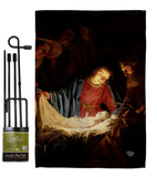 Adoration of the Shepherds - Faith & Religious Inspirational Vertical Impressions Decorative Flags HG192550 Made In USA