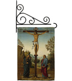 The Crucifixion with the Virgin - Faith & Religious Inspirational Vertical Impressions Decorative Flags HG192558 Made In USA