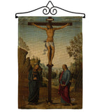 The Crucifixion with the Virgin - Faith & Religious Inspirational Vertical Impressions Decorative Flags HG192558 Made In USA