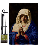 Virgin in Prayer - Faith & Religious Inspirational Vertical Impressions Decorative Flags HG192560 Made In USA