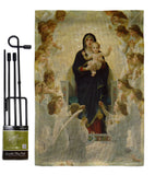 The Virgin With Angels - Faith & Religious Inspirational Vertical Impressions Decorative Flags HG192566 Made In USA