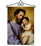 St. Joseph And Infant Jesus - Faith & Religious Inspirational Vertical Impressions Decorative Flags HG192597 Made In USA