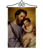 St. Joseph And Infant Jesus - Faith & Religious Inspirational Vertical Impressions Decorative Flags HG192597 Made In USA